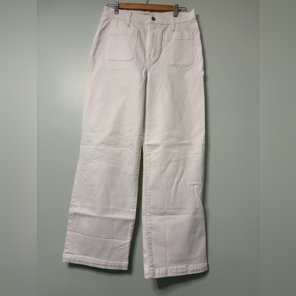 Madewell White Wide Leg Jeans- perfect vintage Emmett patch pocket